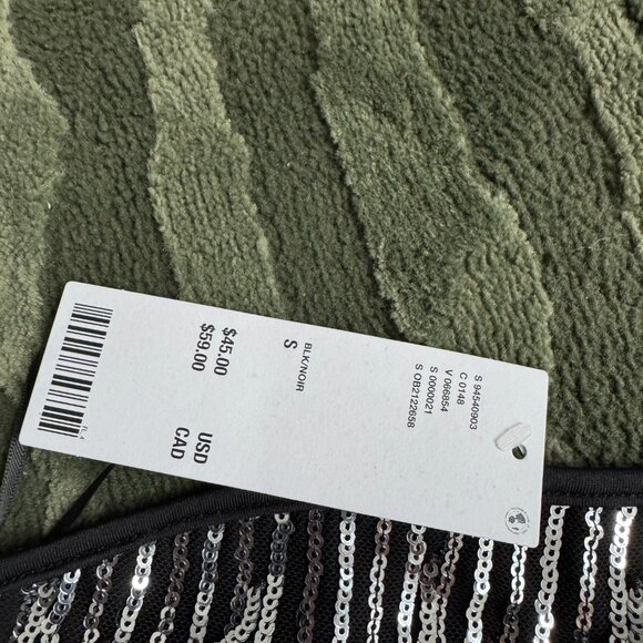 Black & Silver Sequin Tube Top (Size S, NWT) - Picture 2 of 4